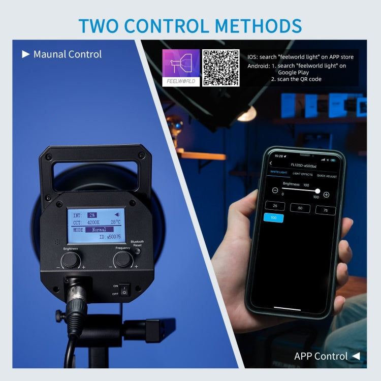 FEELWORLD FL125D 125W單色溫點光源影視聚光燈 藍牙APP控制