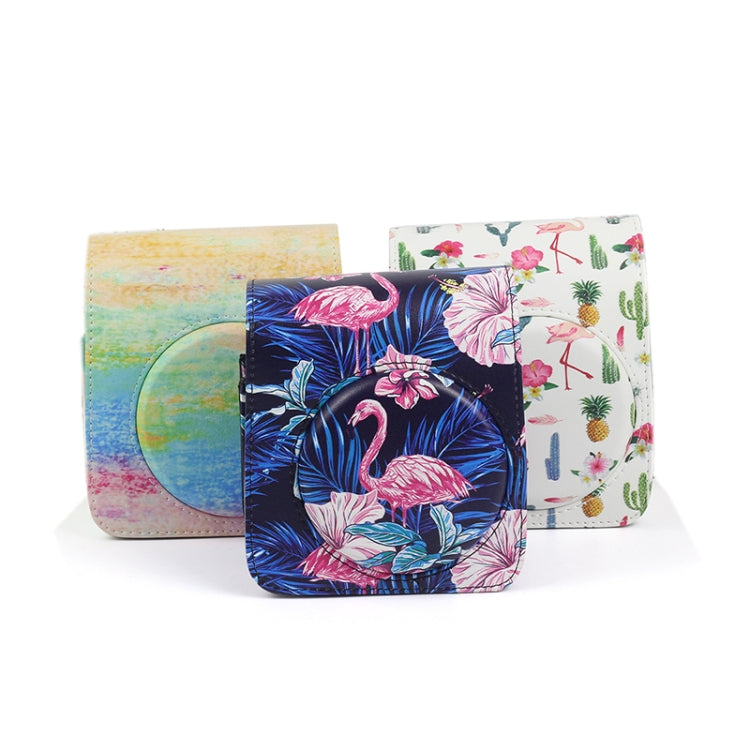 彩虹油畫皮質相機包 適用於拍立得 Mini70 相機