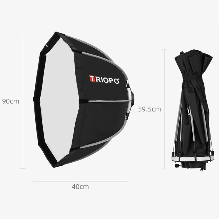 TRIOPO 捷寶KS90快速機頂閃光燈柔光箱90CM八角熱靴燈柔光罩便攜箱