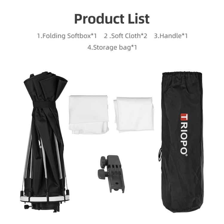 TRIOPO捷寶KX65快易撐快裝圓頭機頂燈柔光箱熱靴燈柔光罩