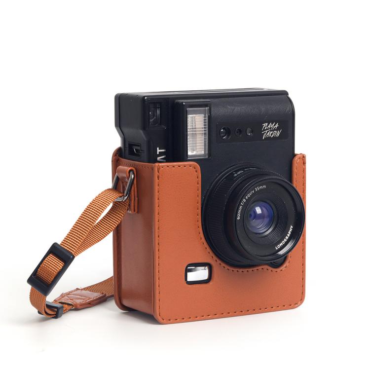 復古皮質相機包適用於LOMO自動Instax相機