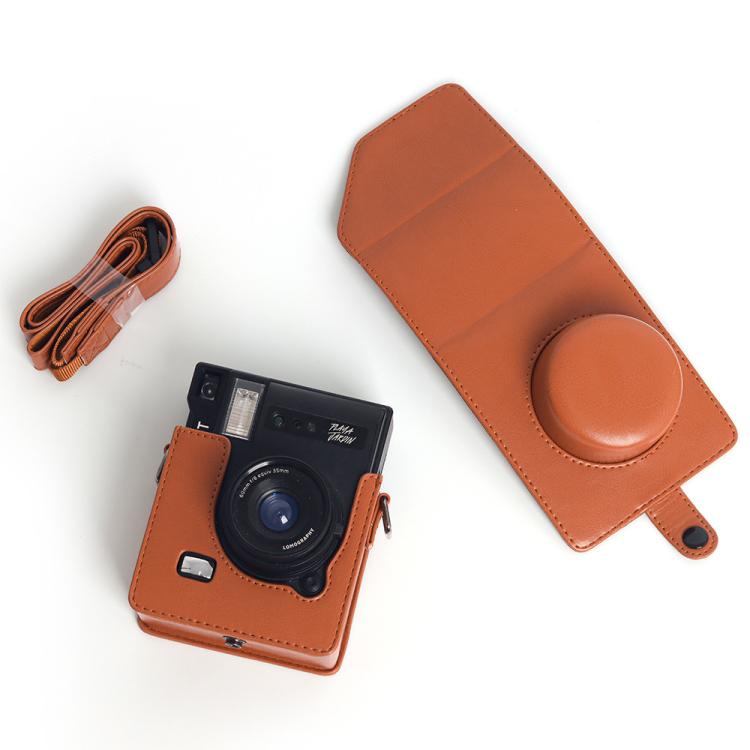 復古皮質相機包適用於LOMO自動Instax相機