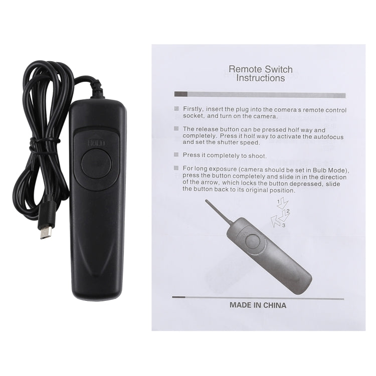 Cuely  RR-90 適用於富士X-T100/ XPro2 /XT1/ XT20/ XT10/ X30/XE2/X-A10/X-A3/X-A2/X100F/X100T遙控快門線