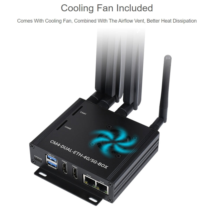 Waveshare  適用於Raspberry Pi CM4  雙千兆以太網5G/4G 機箱