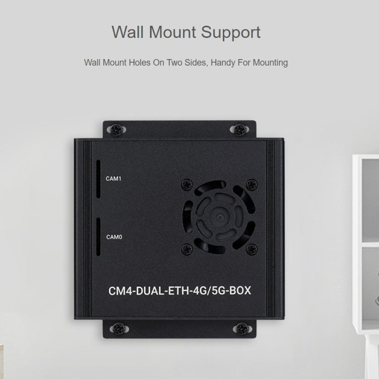 Waveshare  適用於Raspberry Pi CM4  雙千兆以太網5G/4G 機箱