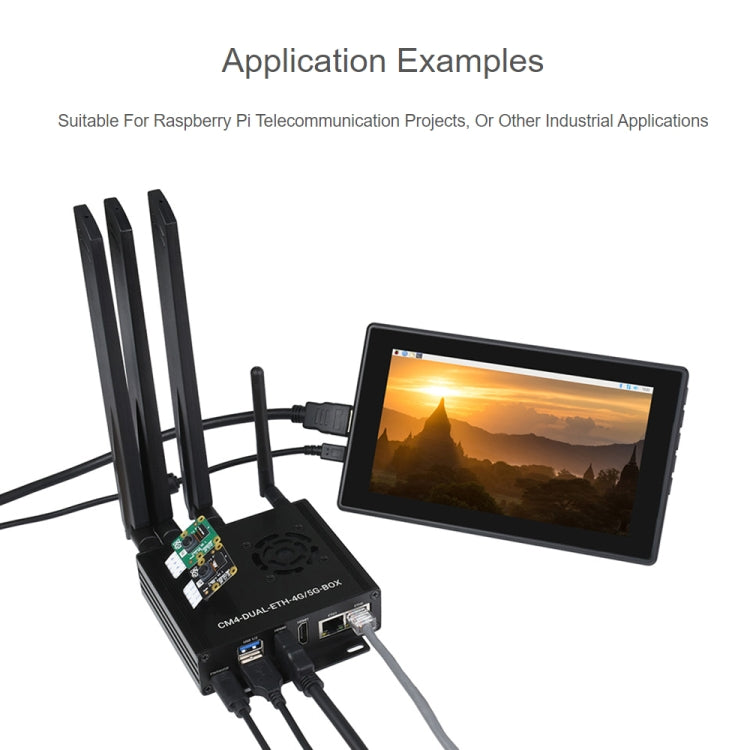 Waveshare  適用於Raspberry Pi CM4  雙千兆以太網5G/4G 機箱