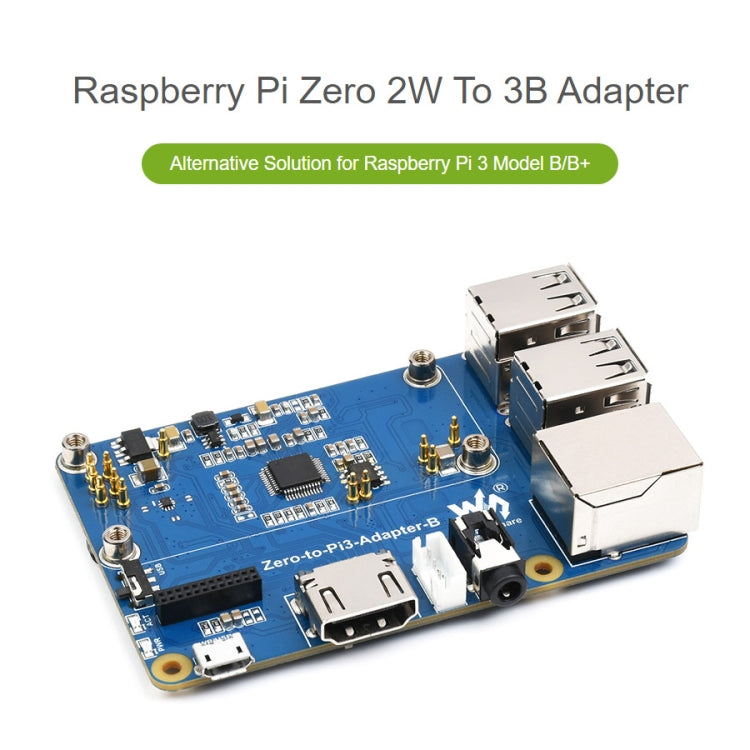 Waveshare  適用於Raspberry Pi 3 Model B/B+ 的 Raspberry Pi Zero 2W 轉 3B 適配器