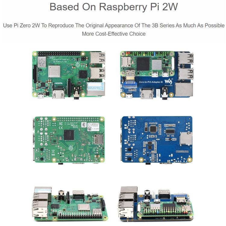 Waveshare  適用於Raspberry Pi 3 Model B/B+ 的 Raspberry Pi Zero 2W 轉 3B 適配器