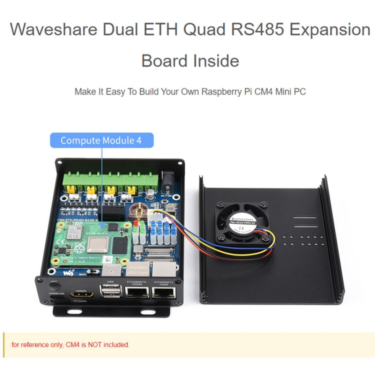 Waveshare  雙 ETH 迷你電腦 適用於 Raspberry Pi CM4