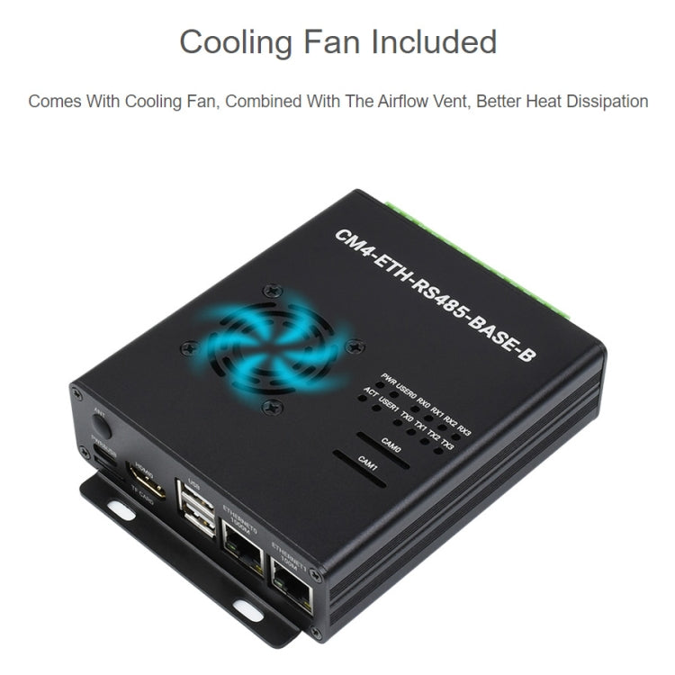 Waveshare  雙 ETH 迷你電腦 適用於 Raspberry Pi CM4