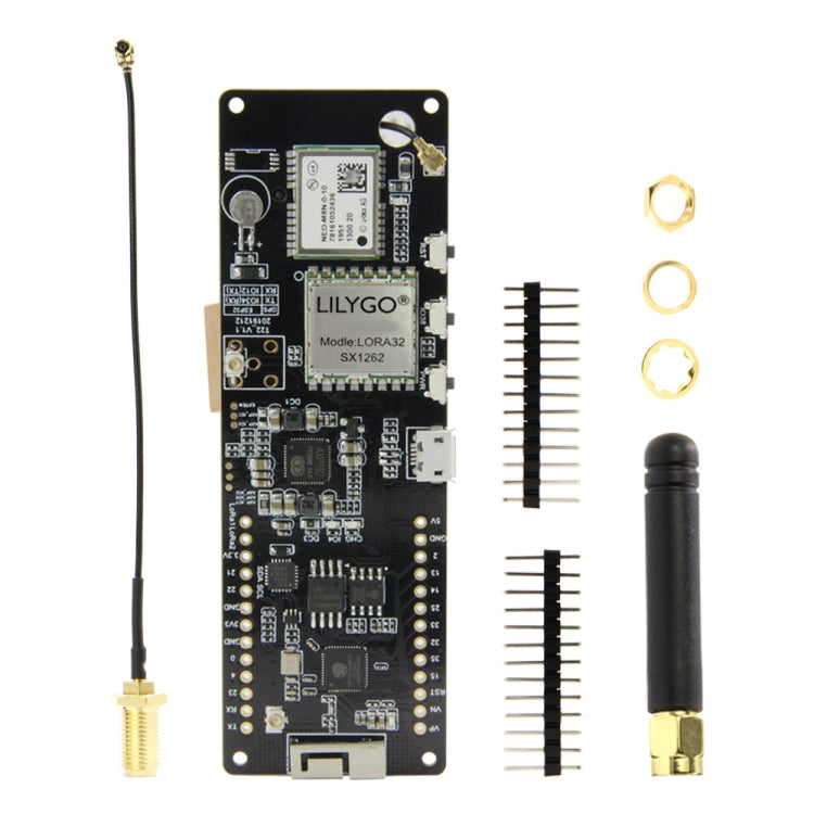 TTGO T-Beam ESP32 WiFi無線藍牙模塊ESP 32 GPS NEO-M8N LORA 32，帶433MHz天線 & 18650電池槽