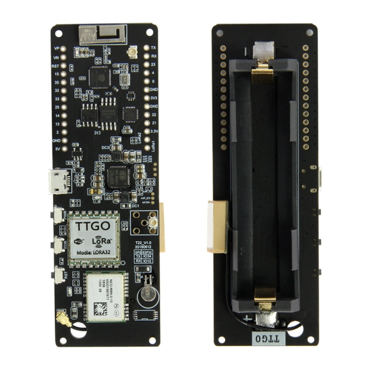 TTGO T-Beam ESP32 WiFi無線藍牙模塊ESP 32 GPS NEO-M8N LORA 32，帶868MHz天線 & 18650電池槽