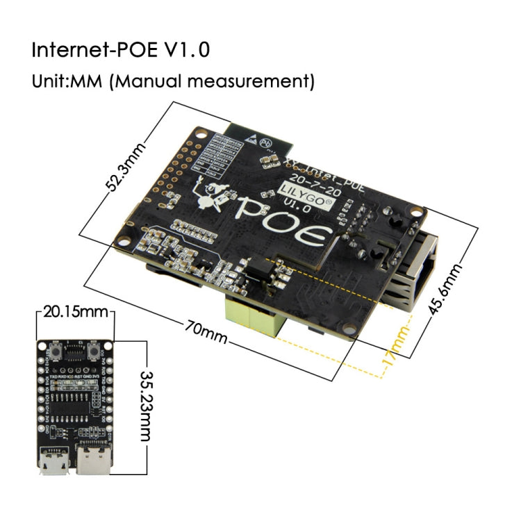 TTGO T-Internet-POE ESP32 Inter-POE 下載器 擴展板