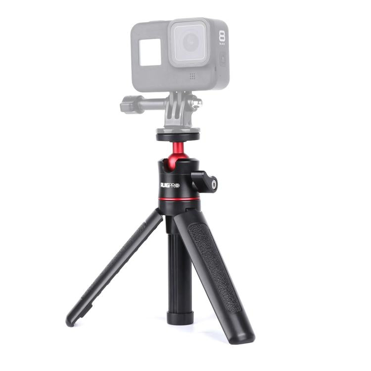 RUIGPRO Multi-functional Foldable Tripod Holder Selfie Monopod Stick with Ball Head for GoPro, Insta360, DJI and Other Action Cameras