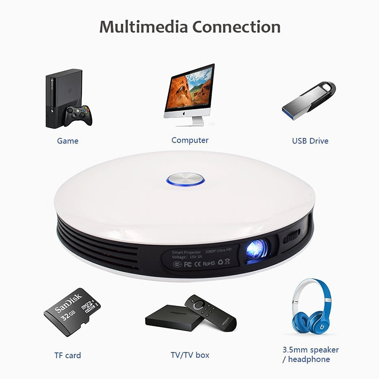 微傑 DL-S9 220流明 1280x720 720P 藍牙WiFi高清智能激光3D投影儀 支持HDMI / USB x 2 / TF卡
