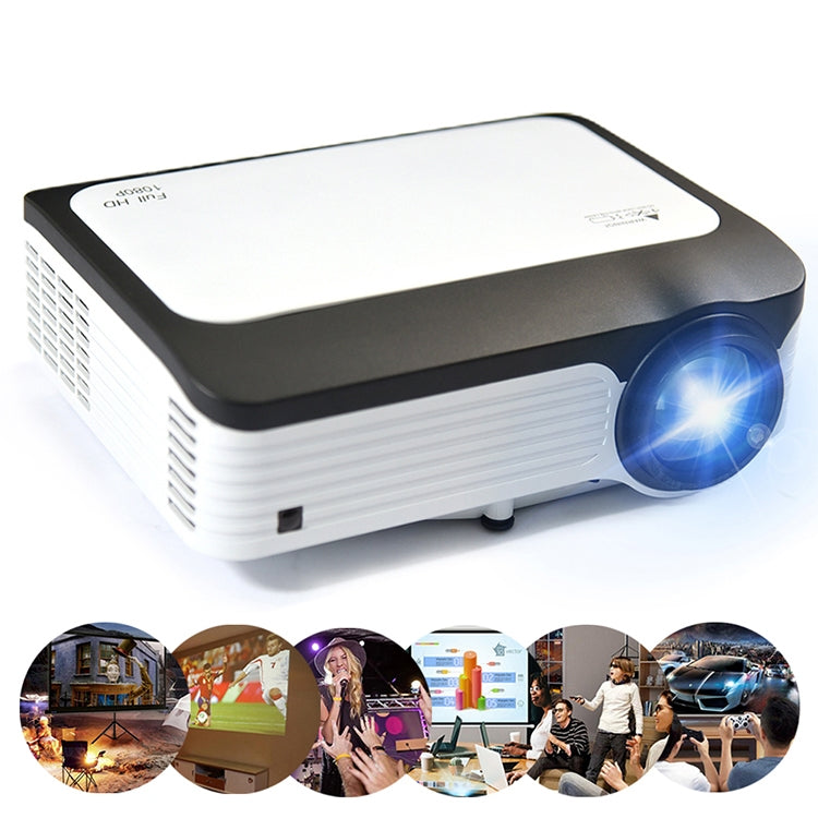 微傑 L6 5英寸 200 ANSI流明 1920 x 1080P 高清智能投影儀 支持1 x AV / 1 x VGA / 1x HDMI / 2 x USB, 普通版本