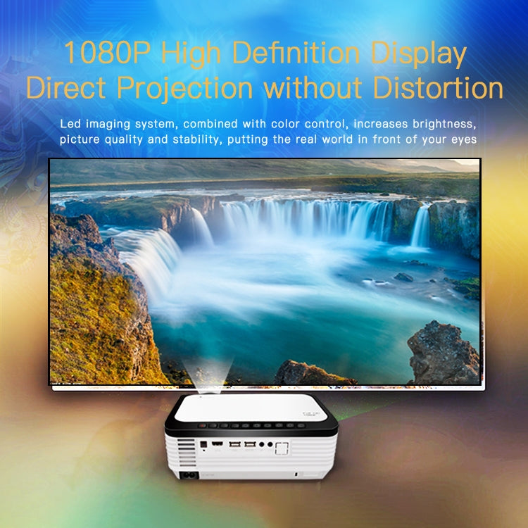 微傑 L6 5英寸 200 ANSI流明 1920 x 1080P 高清智能投影儀 支持1 x AV / 1 x VGA / 1x HDMI / 2 x USB, 普通版本