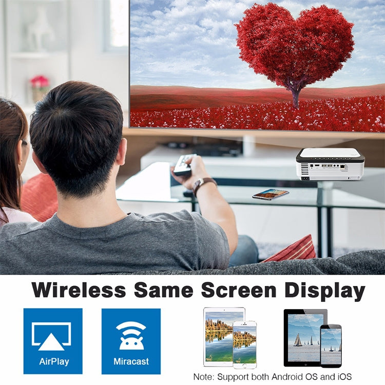 微傑 L6 5英寸 200 ANSI流明 1920 x 1080P 高清智能投影儀 支持1 x AV / 1 x VGA / 1x HDMI / 2 x USB, 普通版本