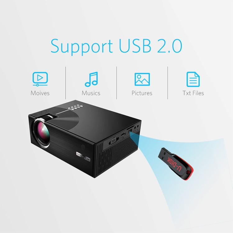 Cheerlux C7 1800流明 800 x 480 720P 1080P 高清智能投影儀 支持HDMI / USB / VGA / AV WiFi款
