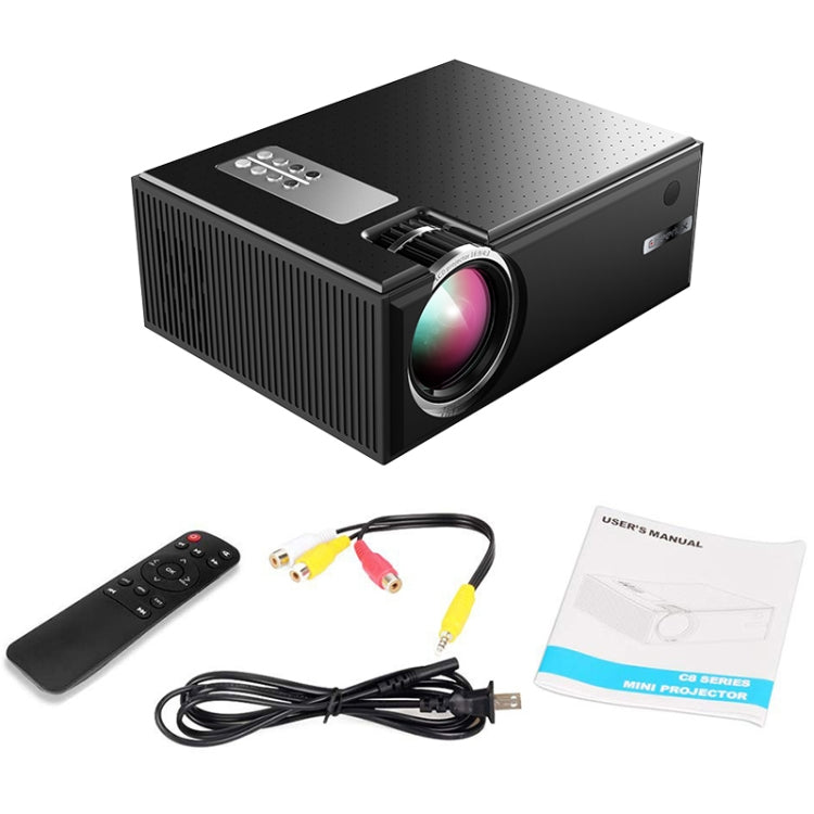 Cheerlux C8 1800流明 1280x800 720P 1080P WiFi同屏版高清智能投影儀 支持HDMI / USB / VGA / AV