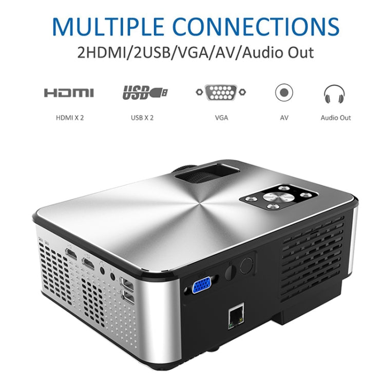 Cheerlux C9 1920x1080P HD Android Smart Projector, Support HDMI x 2 / USB x 2 / VGA / AV