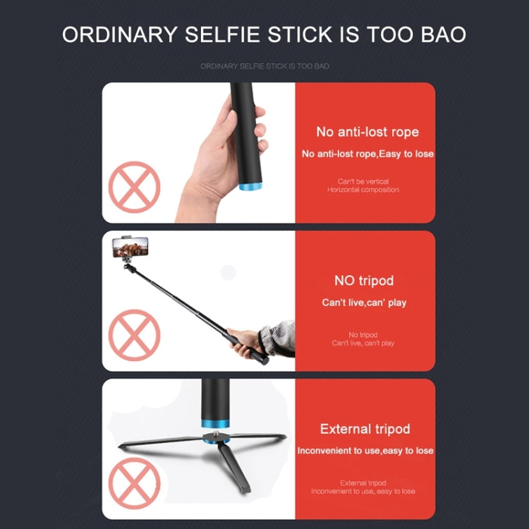 RUIGPRO One-piece Handheld Tripod Selfie Stick Telescopic Monopod Mount for GoPro, Insta360, DJI and Other Action Cameras