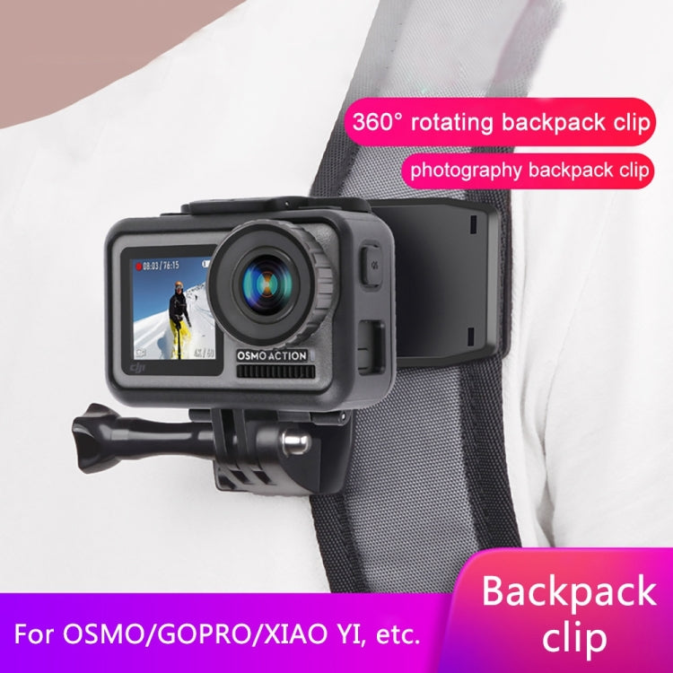 RUIGPRO 360 Degree Rotation Backpack Rec-Mounts Clip Clamp Mount + Phone Clamp for GoPro, Insta360, DJI and Other Action Cameras