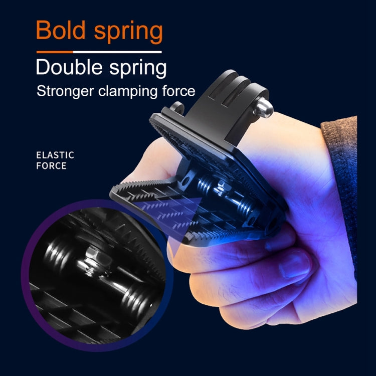 RUIGPRO 360 Degree Rotation Backpack Rec-Mounts Clip Clamp Mount + Phone Clamp for GoPro, Insta360, DJI and Other Action Cameras