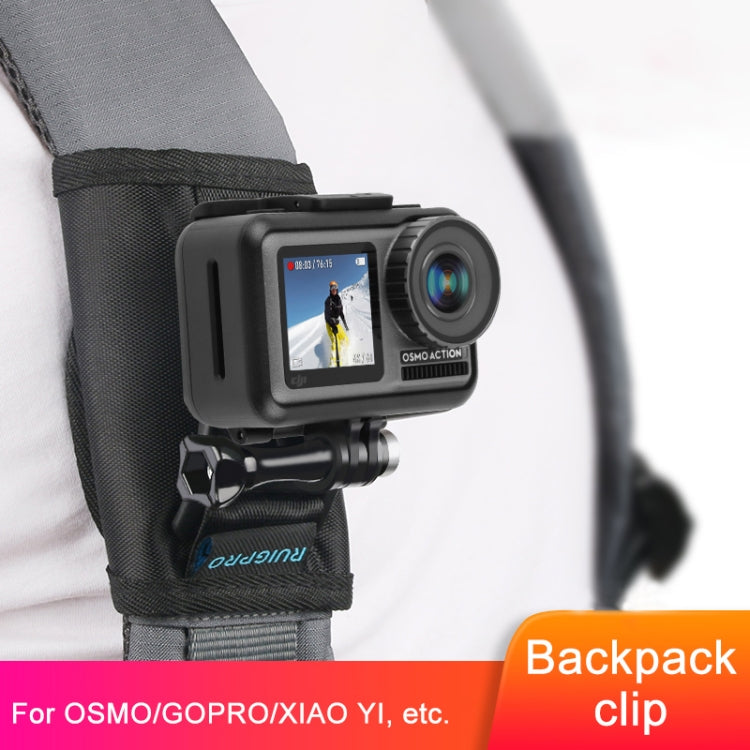 RUIGPRO Hook and Loop Fastener Backpack Rec-Mounts Clip Clamp Mount with Screw for GoPro, Insta360, DJI and Other Action Cameras
