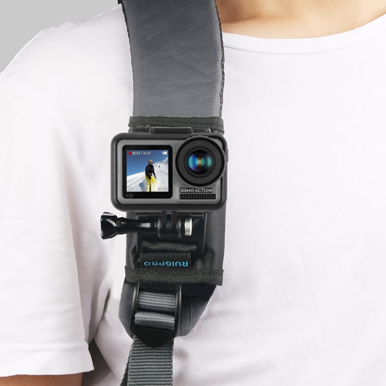 RUIGPRO Hook and Loop Fastener Backpack Rec-Mounts Clip Clamp Mount with Screw for GoPro, Insta360, DJI and Other Action Cameras