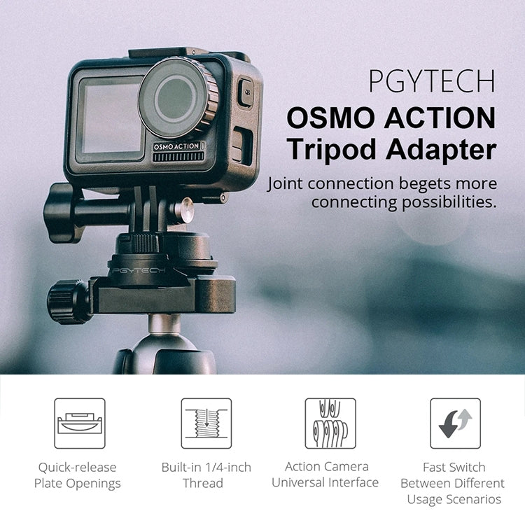 PGYTECH P-11B-023 三腳架轉接件適用於大疆DJI Osmo Action