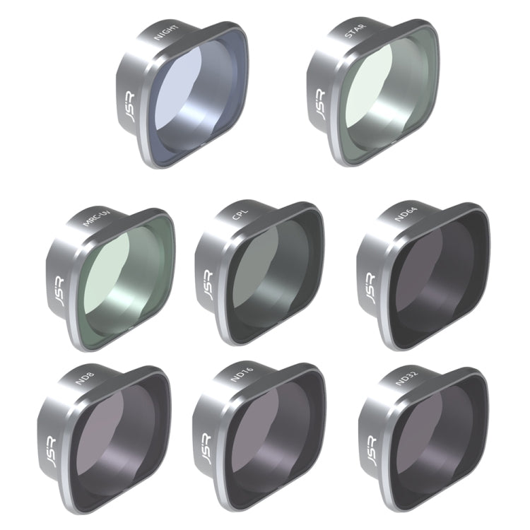 JSR 適用於大疆DJI FPV KS 8-IN-1 Star+NIGHT+ND8+ND16+ND32+ND64+MCUV+CPL 濾鏡 鋁合金框