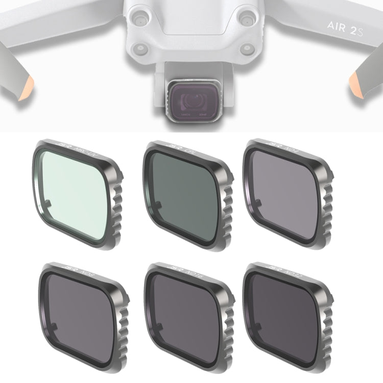 JSR JSR-1278-18 KS AIR2S KS 6in1 UV+CPL+ND4+ND8+ND16+ND32濾鏡 適用於大疆Air 2S  輕質鋁材框