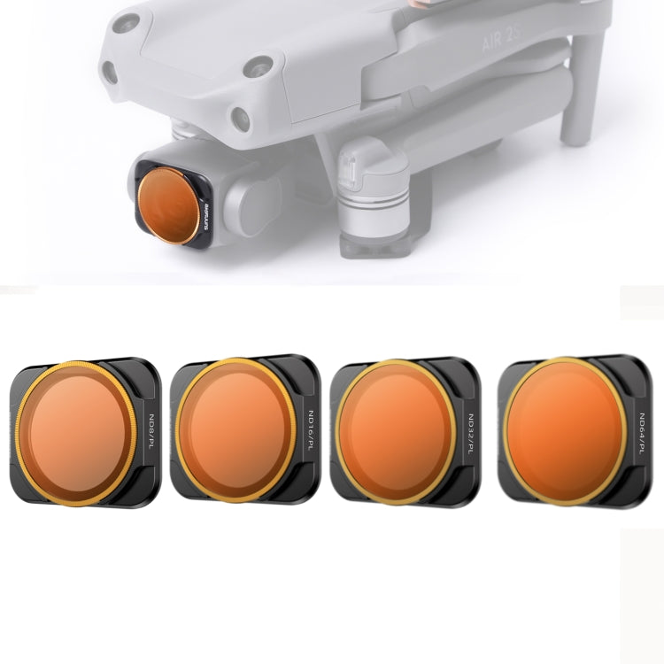 Sunnylife A2S-FI9346 適用於大疆DJI AIR 2S ND/PL濾鏡4件套 NDPL濾鏡