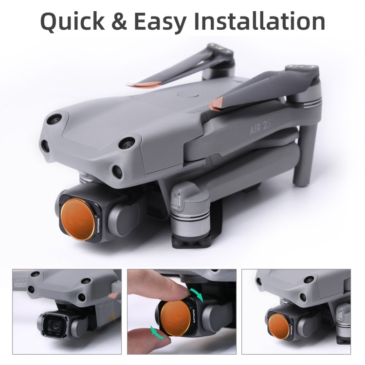 Sunnylife A2S-FI9346 適用於大疆DJI AIR 2S ND/PL濾鏡4件套 NDPL濾鏡