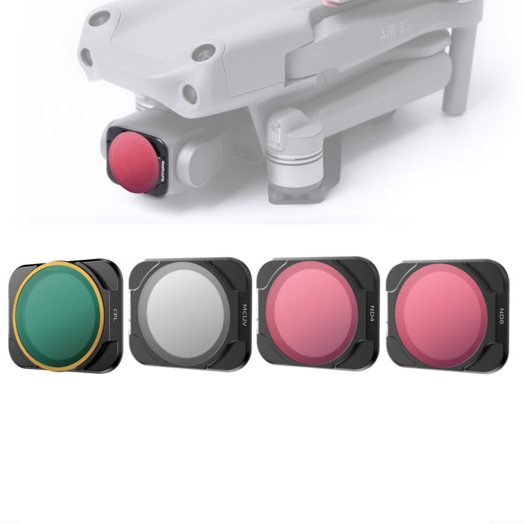 Sunnylife A2S-FI9348 適用於大疆DJI AIR 2S 混搭濾鏡4件套 MCUV+CPL+ND濾鏡