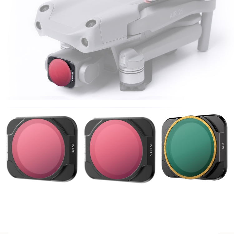 Sunnylife A2S-FI9346 適用於大疆DJI AIR 2S 混搭濾鏡3件套 CPL+ND濾鏡