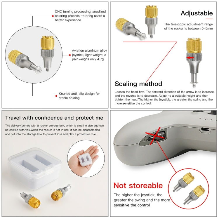 RCSTQ 撞色一對裝 鋁合金伸縮搖桿適用於大疆DJI FPV無人機
