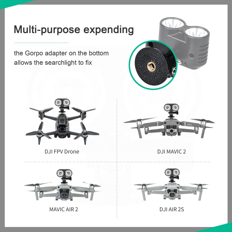 STARTRC 適用於大疆DJI AIR 2S/御   MAVIC AIR 2/御 MAVIC 2/FPV  無人機通用貓頭鷹可充電探照燈夜航燈補光燈信號燈