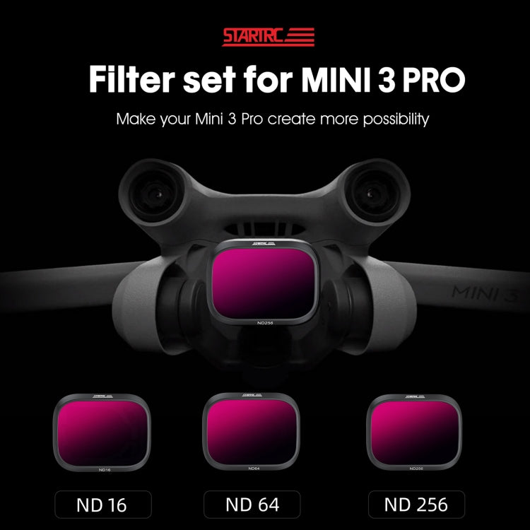 STARTRC ND16 / ND64 / ND256濾鏡套裝 適用於大疆DJI Mini 3 Pro