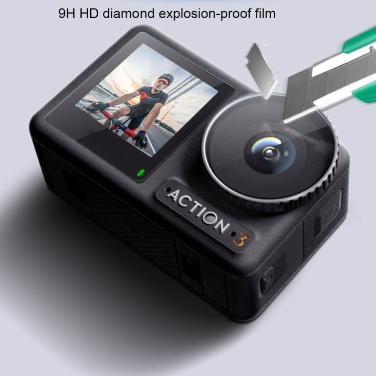 適用於DJI Osmo Action 3 鏡頭+ 前後显示屏鑽石防爆膜