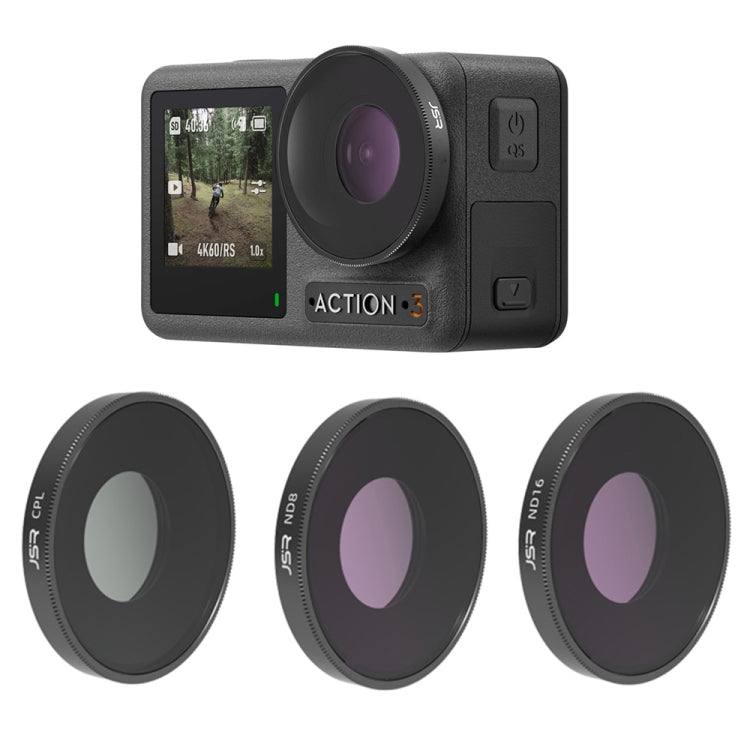 JSR 適用於DJI Osmo Action 3運動相機3合一CPL ND8 ND16濾鏡