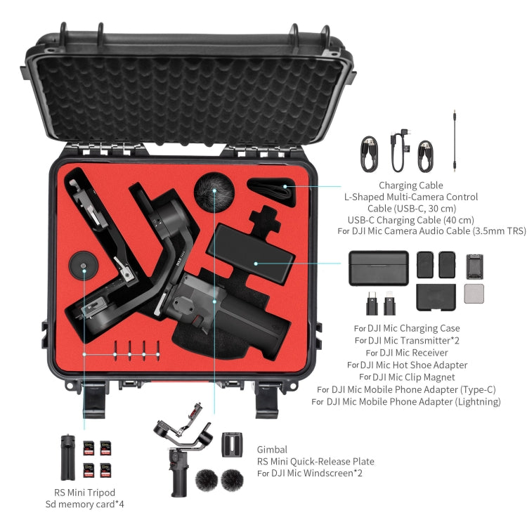 STARTRC 適用於DJI大疆 Ronin如影穩定器DJI RS 3 Mini 專用ABS手提箱密封防水箱