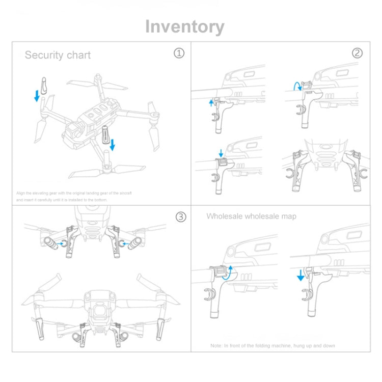 PGYTECH P-HA-030 LED夜航燈減震起落高腳架適用於大疆DJI Mavic 2