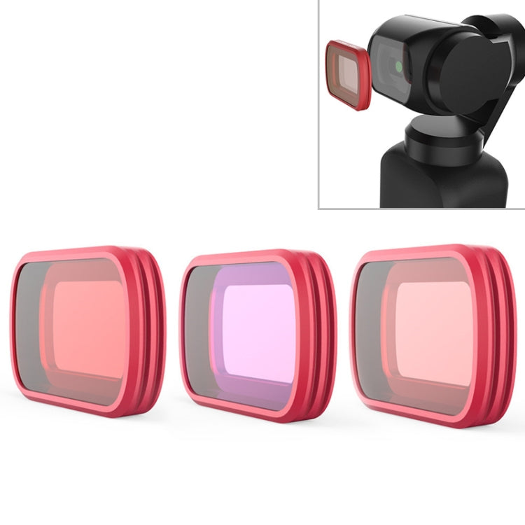 3 PCS PGYTECH P-18C-017 潜水濾鏡套裝 專業版 適用於DJI Osmo Pocket大疆口袋靈眸