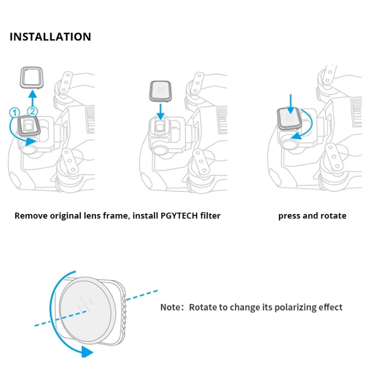 4 PCS PGYTECH P-16A-034 ND8/16/32/64濾鏡 適用於DJI大疆御Mavic Air 2
