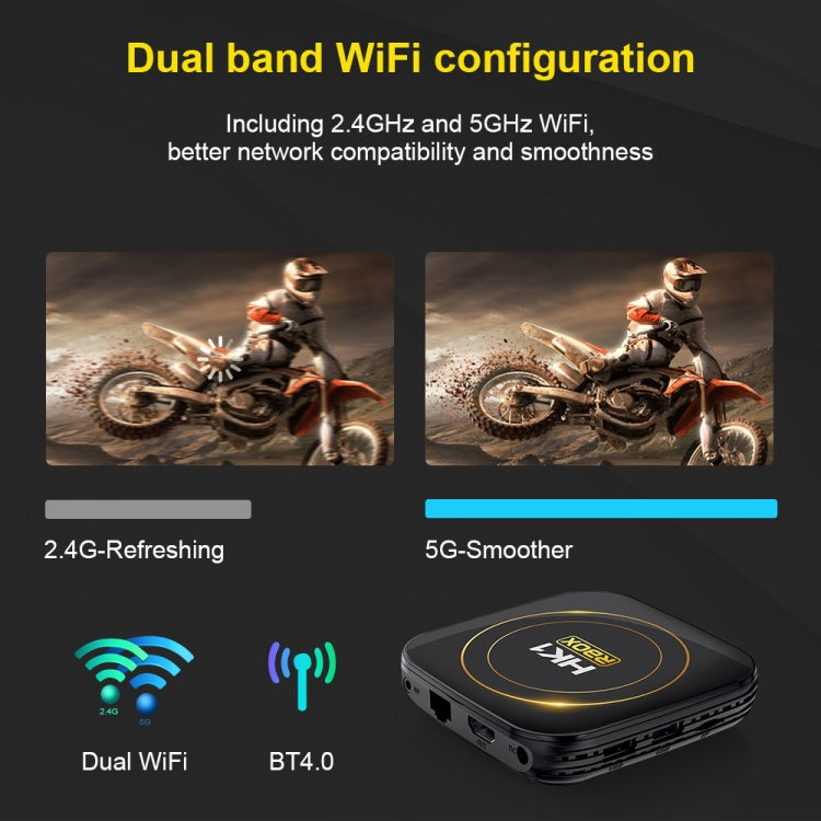 HK1 RBOX-H8S 4K超清安卓12.0智能網絡機頂盒帶遙控 Allwinner H618四核, 4GB+64GB