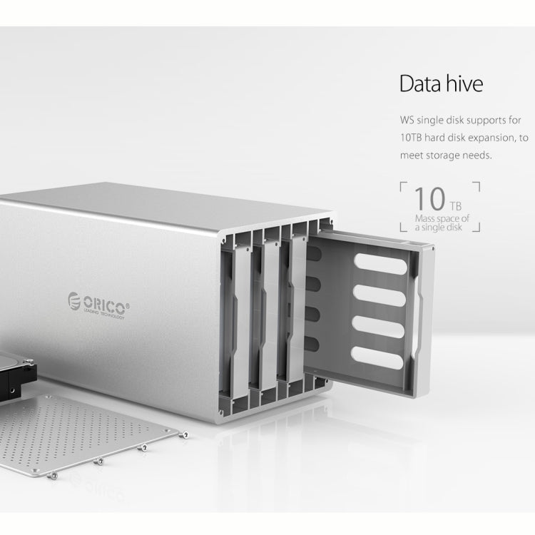 ORICO 蜂巢系列 WS400C3 SATA 3.5英寸 40TB Type-C 4盤位鋁合金移動硬盤/固態硬盤盒