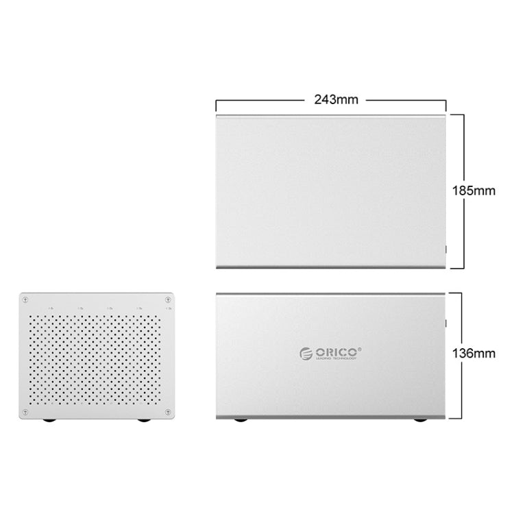 ORICO 蜂巢系列 WS500RU3 SATA 3.5英寸 50TB USB 3.0 5盤位鋁合金移動硬盤/固態硬盤盒帶陣列功能