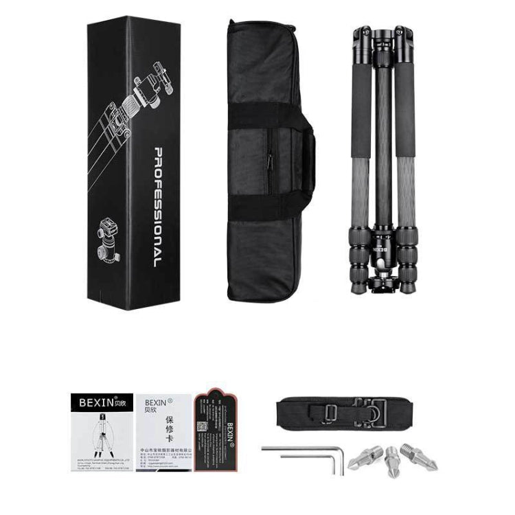 BEXIN W324C M44 碳纖維三腳架穩定拍攝 適用於單反相機